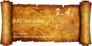 Kóka Alex névjegykártya